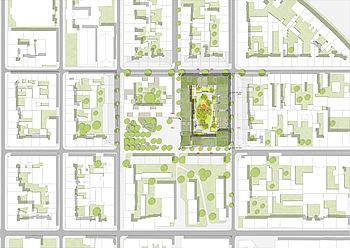Entwurf von greeen! architects für eine Quartiersentwicklung in Mannheim